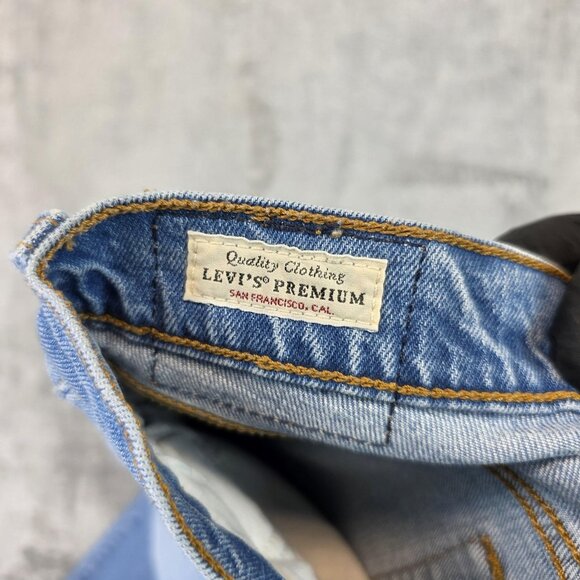 Levis Wedgie Straight Jeans Womens 25 Blue Denim High Rise Button Fly Premium - Picture 11 of 15
